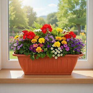 Terracotta Style Window Box Planter, Set 5